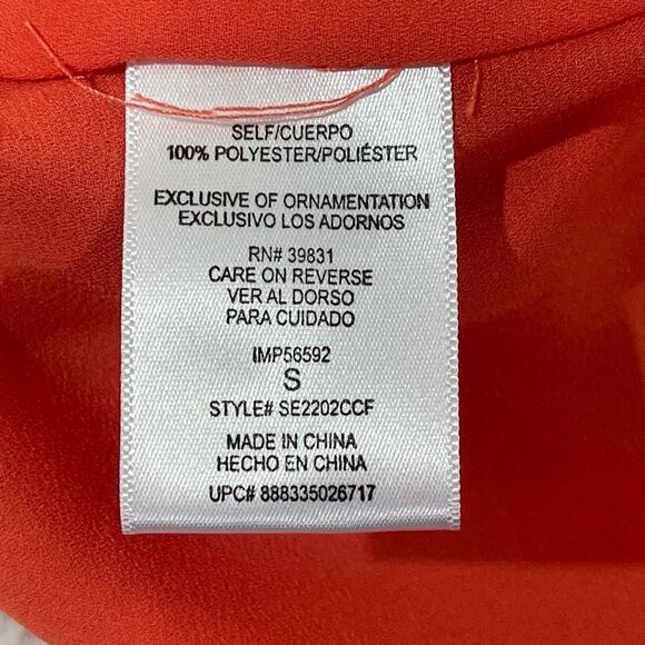 Sam Edelman Women's Rhinestone Spaghetti Strap Tank Tops Orange Size Small - Picture 11 of 12